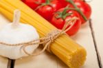 Italian Basic Pasta Ingredients Stock Photo