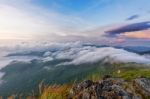 Nature In Sunrise On Mountain, Thailand Stock Photo