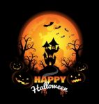 Halloween Background  With Pumpkins Stock Photo