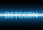 Bitcoin With Wave Signal Oscillating Light Stock Photo