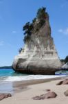 Hahei, New Zealand - February 9 : Cathedral Cove Beach Near Hahe Stock Photo