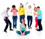 Group Of People Enjoying Music Stock Photo