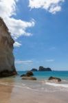 Cathedral Cove Beach Near Hahei In New Zealand Stock Photo