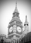 London Big Ben And   Construction England  Aged Stock Photo