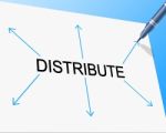 Distribute Distribution Indicates Supply Chain And Supplying Stock Photo
