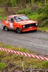 J. Kenneally Driving Ford Escort Stock Photo