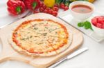 Italian Original Thin Crust Pizza Stock Photo