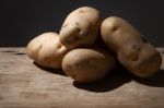 Potato Still Life On Wood Background Stock Photo