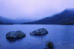 Cradle Mountain In Tasmania On A Cloudy Day Stock Photo