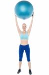 Woman Exercising With Gymnastic Ball Stock Photo