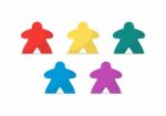 Multicolor Meeples  Illustration Stock Photo