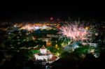 Beautiful Firewokj Night Scene Of New Year Count Down In Landmark Of Bangkok Thailand Stock Photo