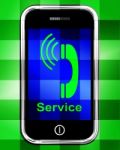 Service  On Phone Displays Call For Help Stock Photo