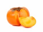 Persimmon Isolated On The White Background Stock Photo