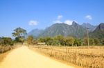 On A Rural Road ,vang Vieng ,laos Stock Photo