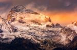 Scenic View Of The Grand Teton Mountain Range Stock Photo