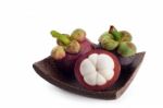 Mangosteen Tropical Fruit Stock Photo