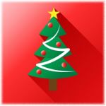 Christmas Tree Icon Represents Merry Xmas And Holiday Stock Photo