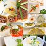 Arab Middle Eastern Food Collage Stock Photo