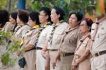 Student 11-12 Years Old, Scout Assembly, Teepangkorn Scout Camp In Samut Sakhon Thailand Stock Photo