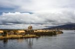 Floating Islands On The Lake Titicaca, Puno, Peru, South America Stock Photo