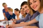 Teenagers In Classroom Stock Photo