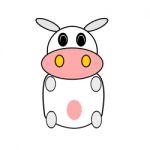 Little Cartoon Cow Isolated Stock Photo