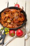 Fresh Seafoos Stew On An Iron Skillet Stock Photo