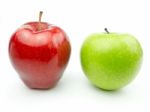 Red Apple And Green Apple Stock Photo