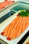 Sashimi Set Of Fresh Salmon And Tuna Raw Fish Stock Photo