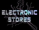 Electronic Stores Indicates Electronics Retail And Trade Stock Photo