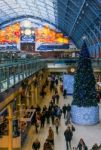 London - December 20 : St Pancras International Station In Londo Stock Photo