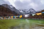 Scenery Of Lake In Yading, Sichuan, China Stock Photo