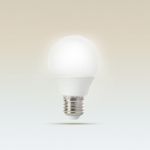 Growing Of Led Light Bulb Floating On Gradient  Light Blue To Wh Stock Photo