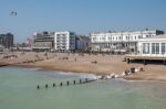 Worthing, West Sussex/uk - April 20 : View Of Worthing Beach In Stock Photo