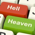 Heaven Hell Computer Keys Stock Photo