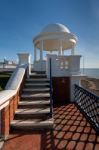 Colonnade In Grounds Of De La Warr Pavilion Stock Photo