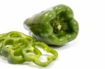 Green Bell Peppers Stock Photo