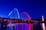 Expro Bridge At Night In Daejeon,korea Stock Photo