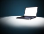 Laptop with blank screen Stock Photo