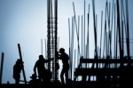 Construction Worker Silhouette Stock Photo