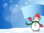 Snow Man Over Blue Background Stock Photo