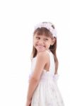 Portrait Of A Emotional Beautiful Little Girl Stock Photo