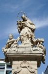 Statue Of St. John Nepomucene In Poznan Stock Photo