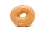 Single Donut Over White Background Stock Photo