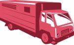 Horse Truck Trailer Retro Stock Photo