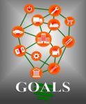 Goals Icons Shows Aspirations Targeting And Aspire Stock Photo