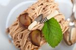 Chestnut Cream Cake Dessert Stock Photo