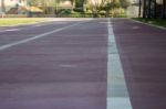 Old Running Track In School Stock Photo