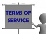 Terms Of Service Board Shows Legality And Privacy Stock Photo